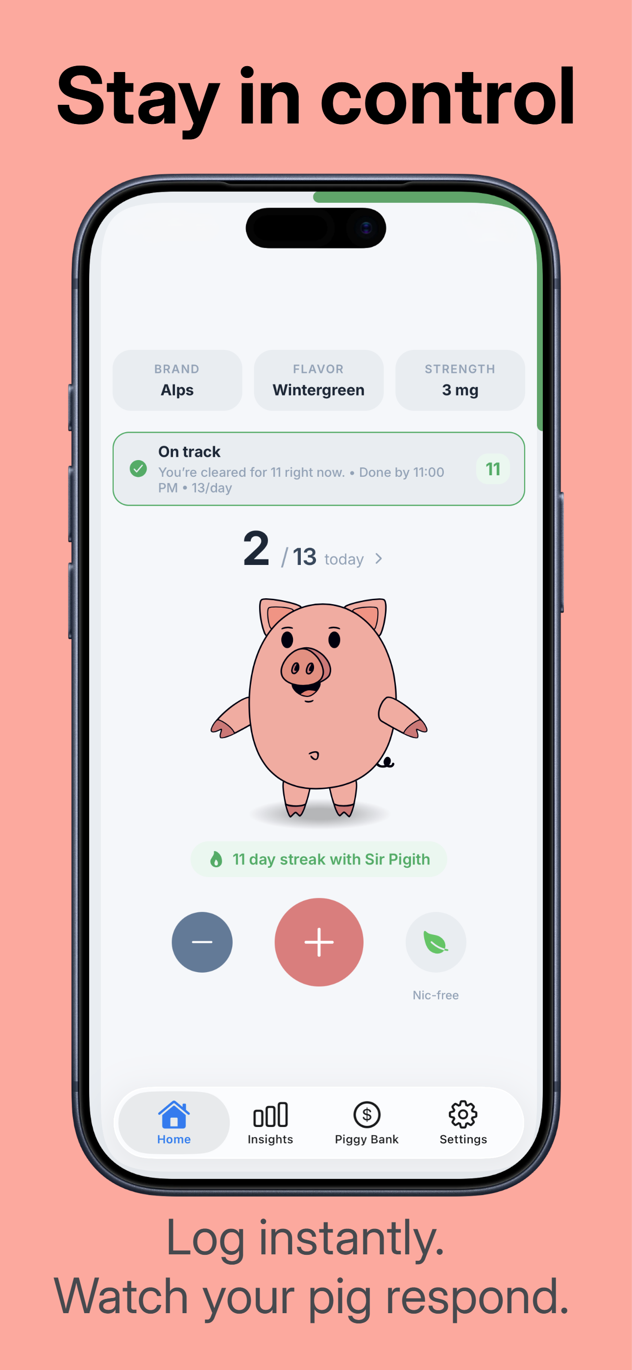 PouchPig tracking screen
